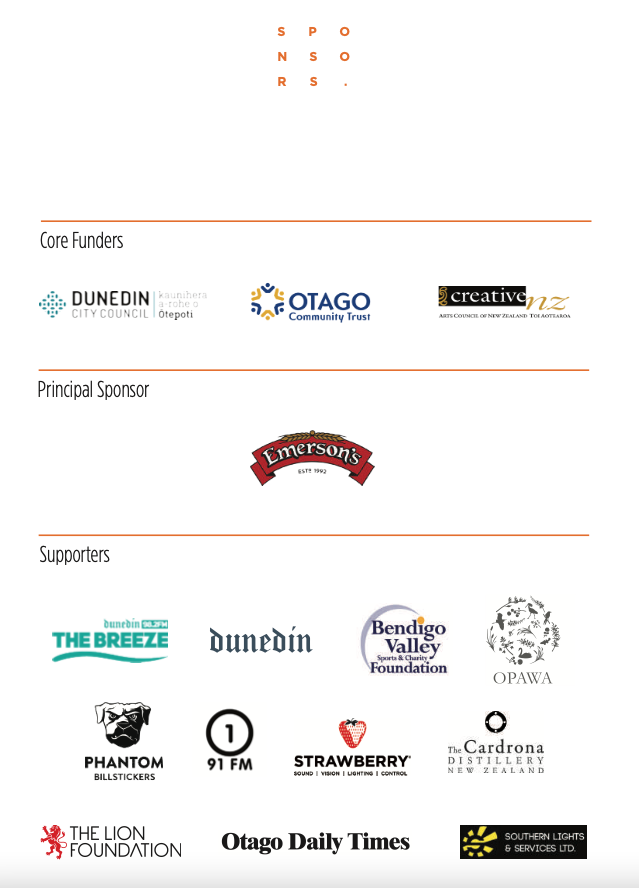 Dunedin Fringe 2022 Sponsors Dunedin Fringe 2022 Sponsors