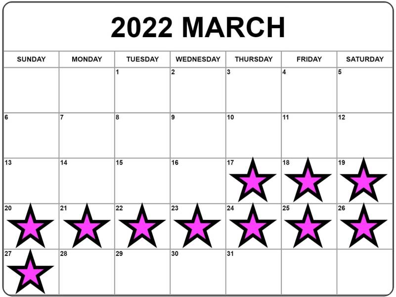 2022 calendar